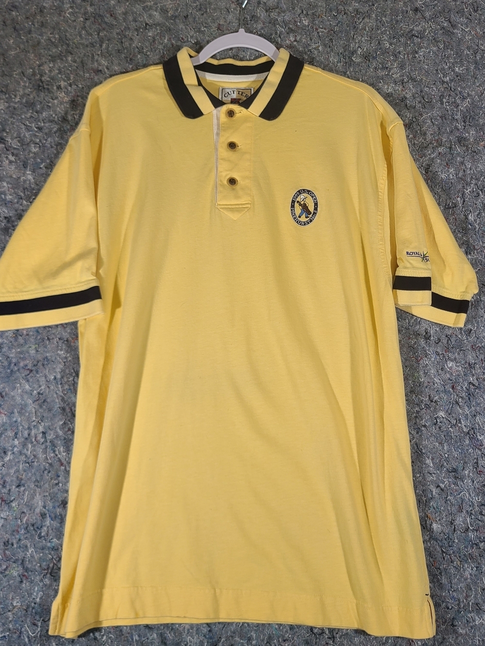 Cutter & Buck 1999 US Open Pinehurst Polo Shirt Men's L Yellow Golf Cotton USA
